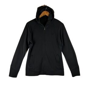 Patagonia Black Full Zip Hoodie Hooded Jacket Women's Size L Cotton Blend